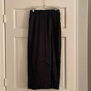 Black midi skirt with slit